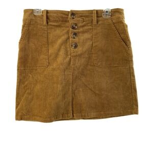 Umgee Corduroy Skirt Womens Medium Brown Short Aline‎ Preppy Academia Pockets